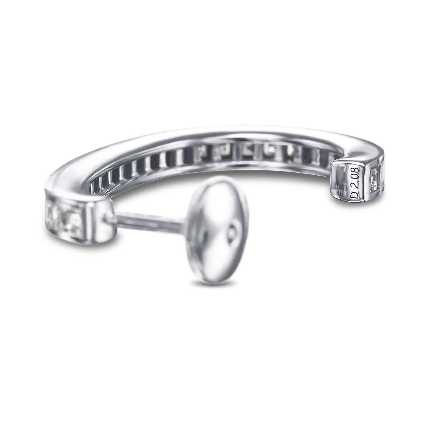 18K White Gold Hoop Earrings With 2.08 TCW Natural Diamond