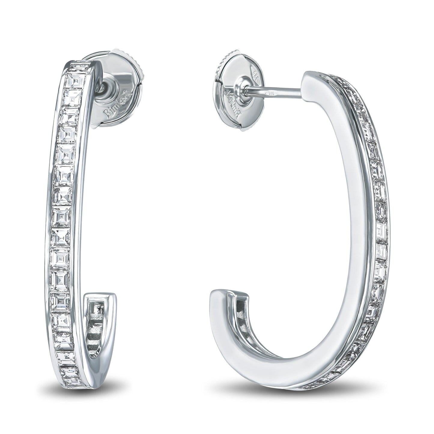 18K White Gold Hoop Earrings With 2.08 TCW Natural Diamond