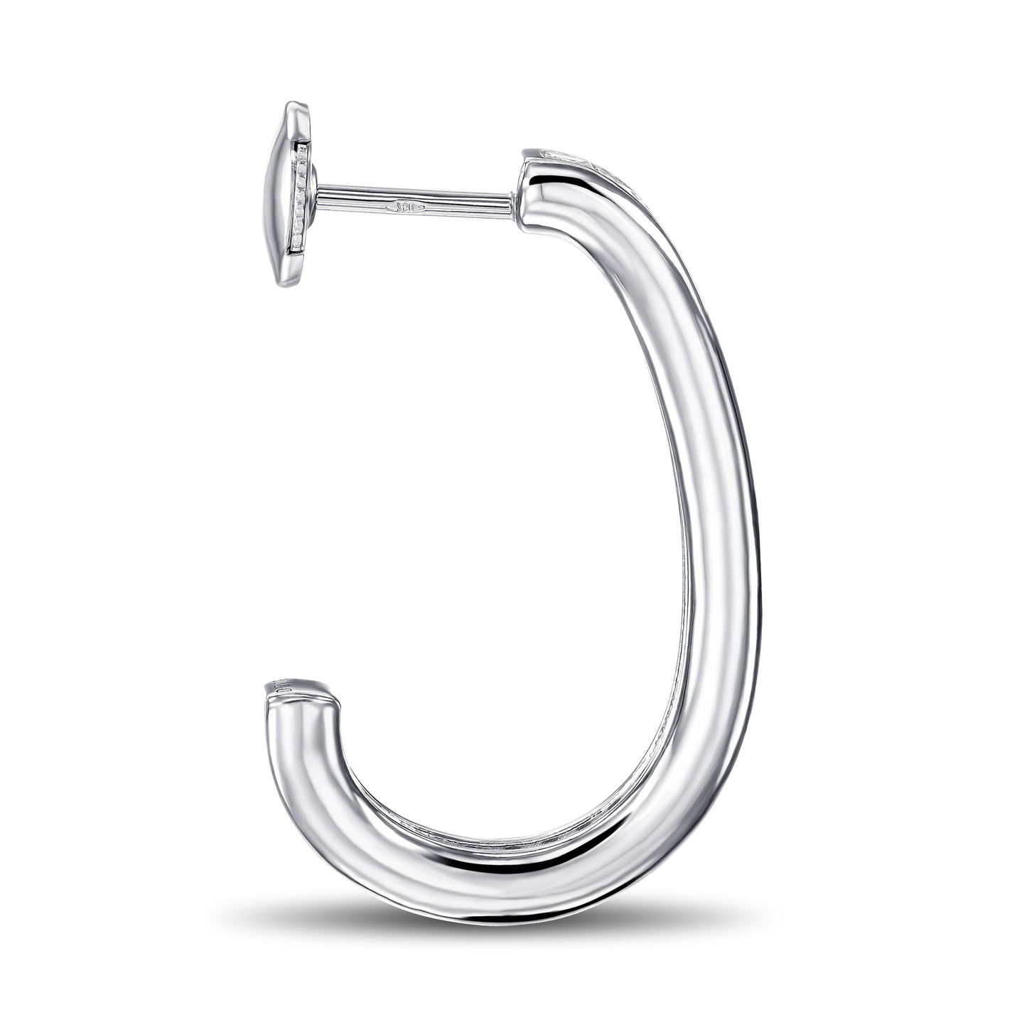 18K White Gold Hoop Earrings With 2.08 TCW Natural Diamond