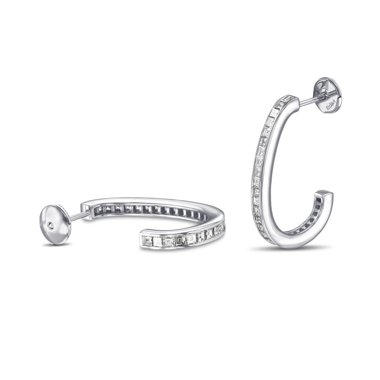 18K White Gold Hoop Earrings With 2.08 TCW Natural Diamond