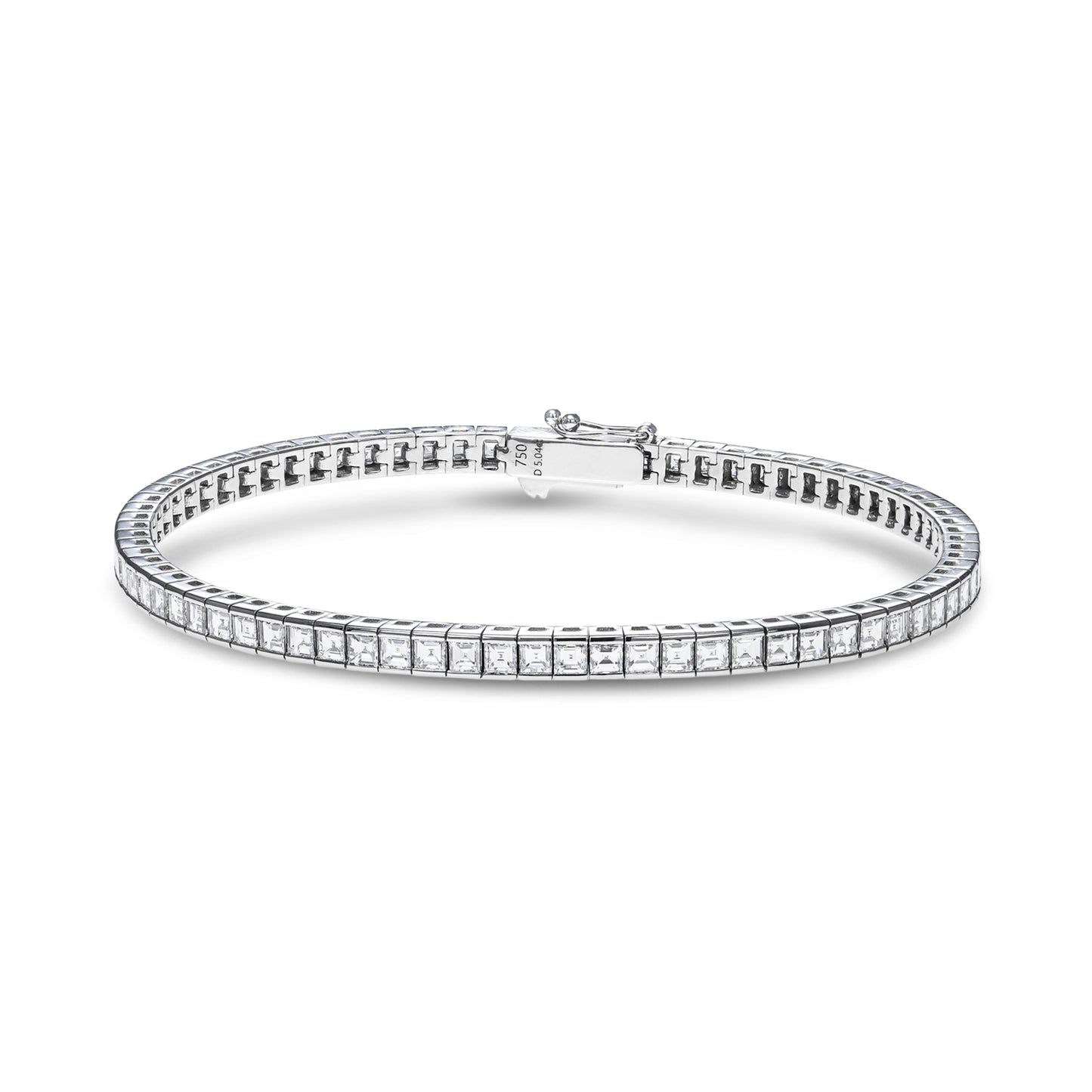 18K White Gold Tennis Bracelet With 5.04 TCW Natural Diamond