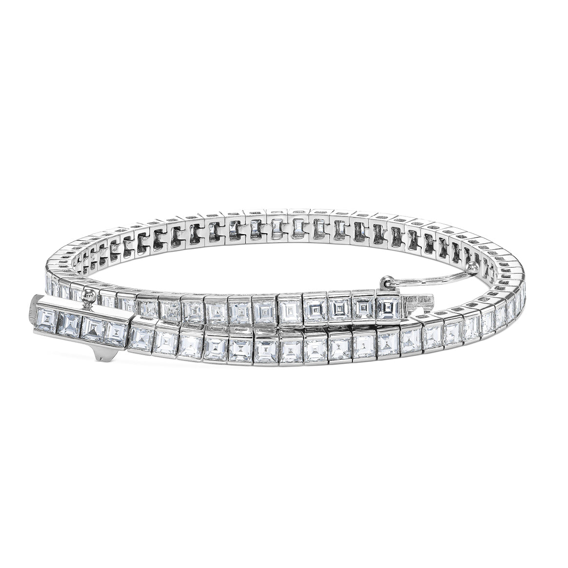 18K White Gold Tennis Bracelet With 5.04 TCW Natural Diamond