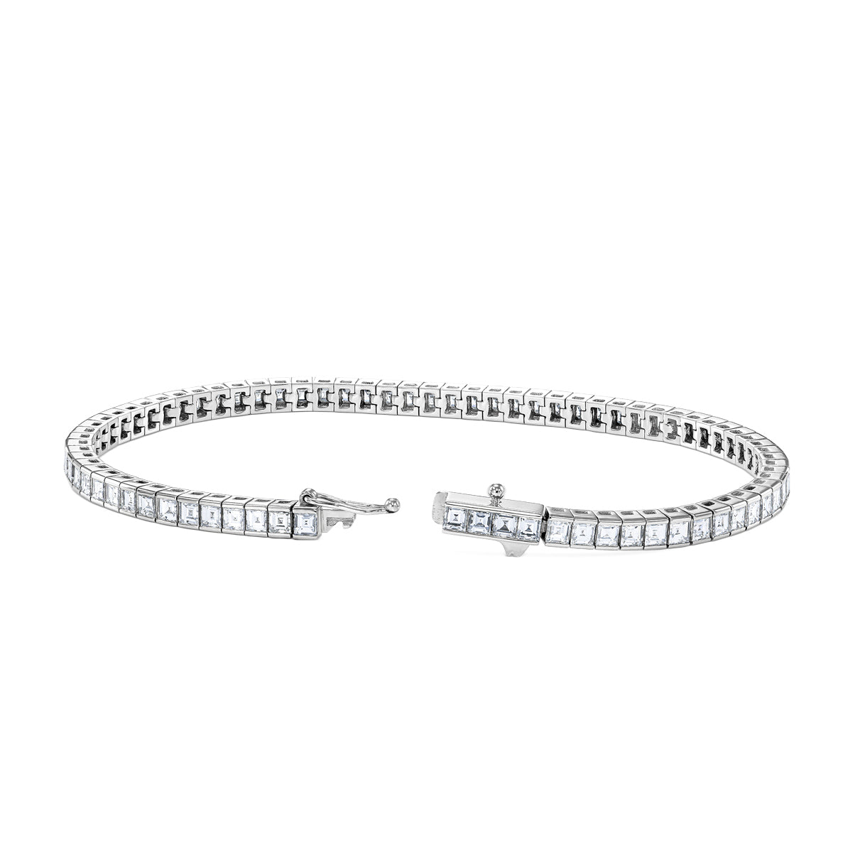 18K White Gold Tennis Bracelet With 5.04 TCW Natural Diamond