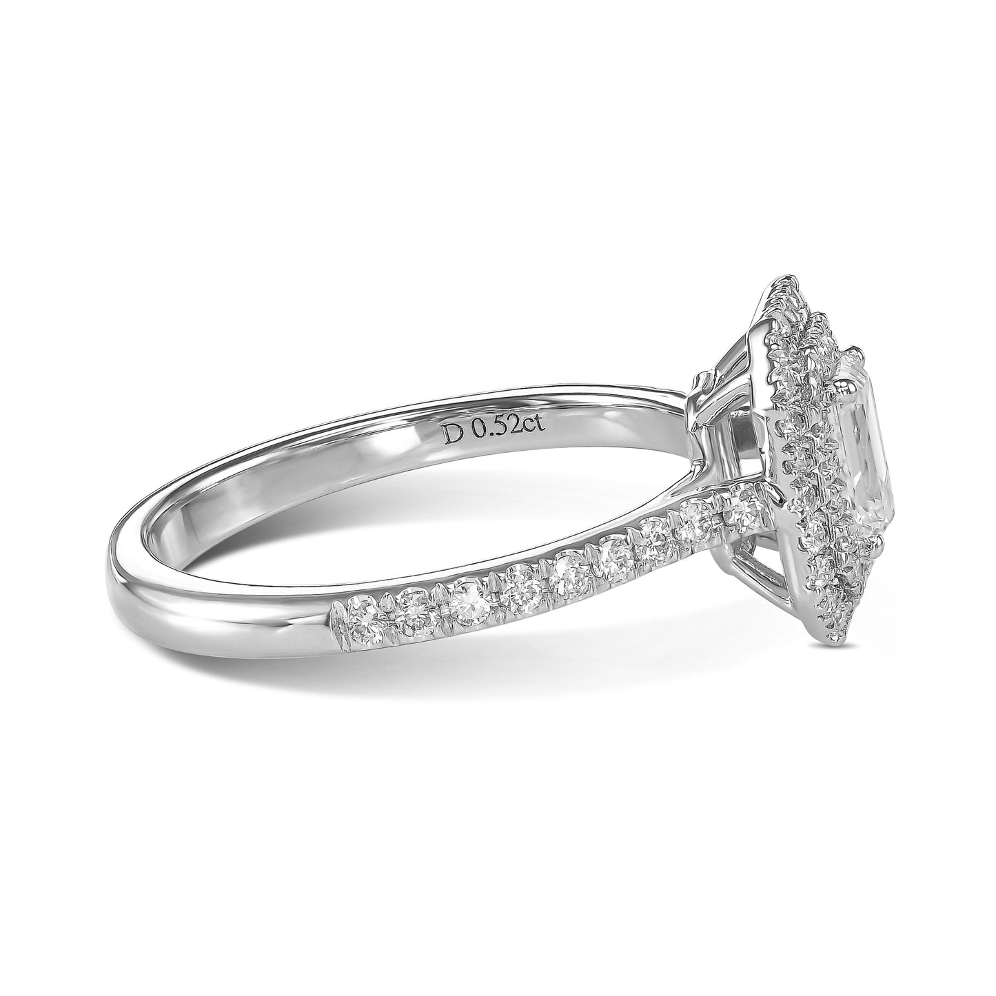 18K White Gold Engagement Ring With 0.87 TCW Natural Diamond