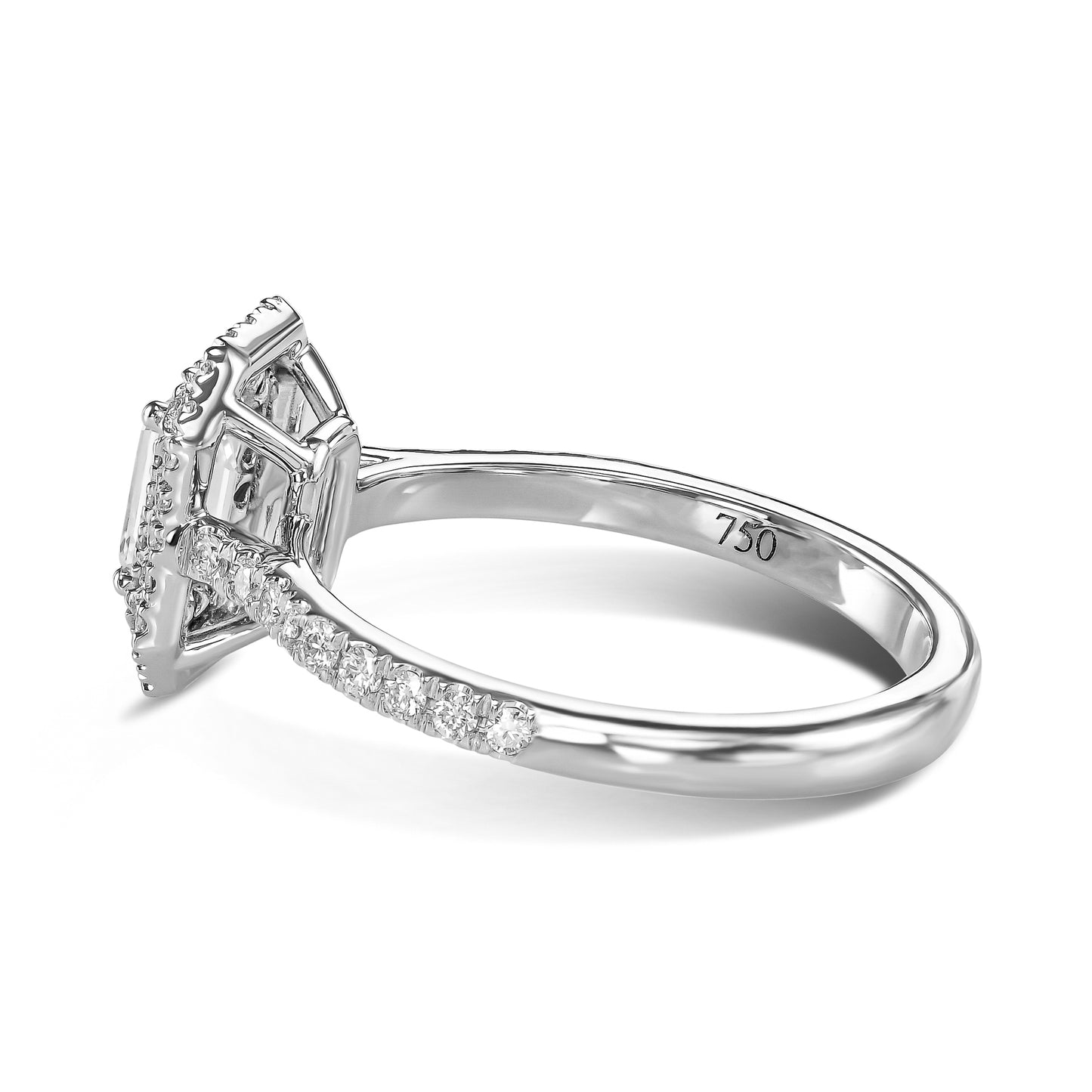 18K White Gold Engagement Ring With 0.87 TCW Natural Diamond