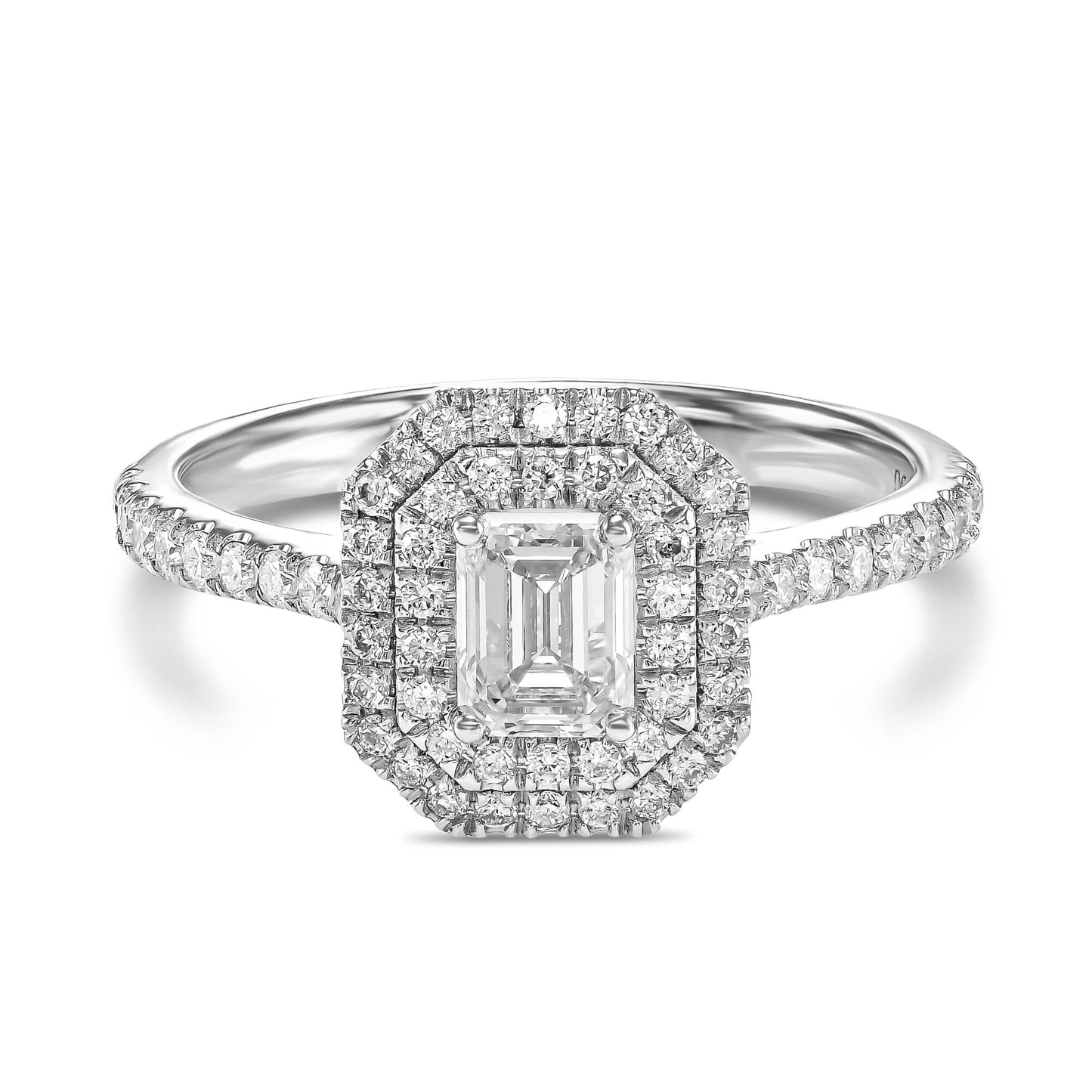 18K White Gold Engagement Ring With 0.89 TCW Natural Diamond