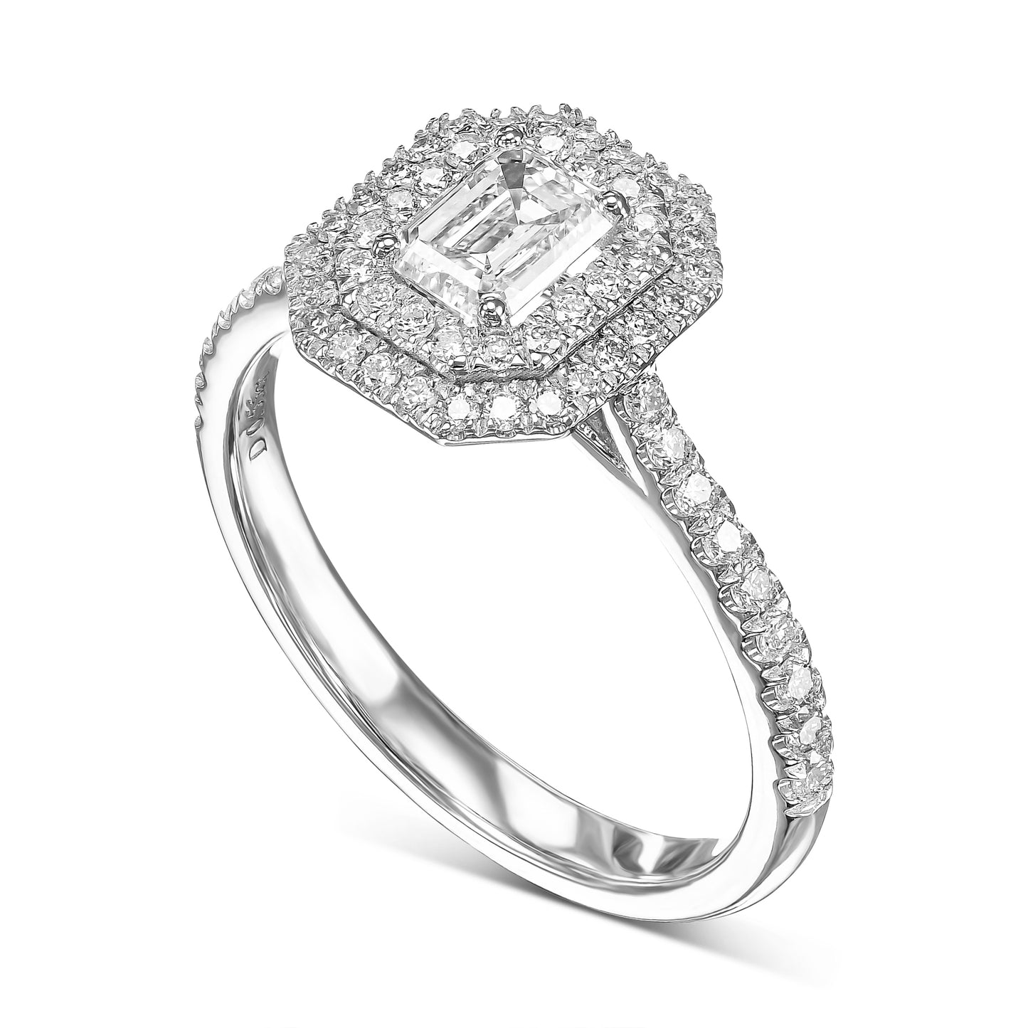 18K White Gold Engagement Ring With 0.89 TCW Natural Diamond