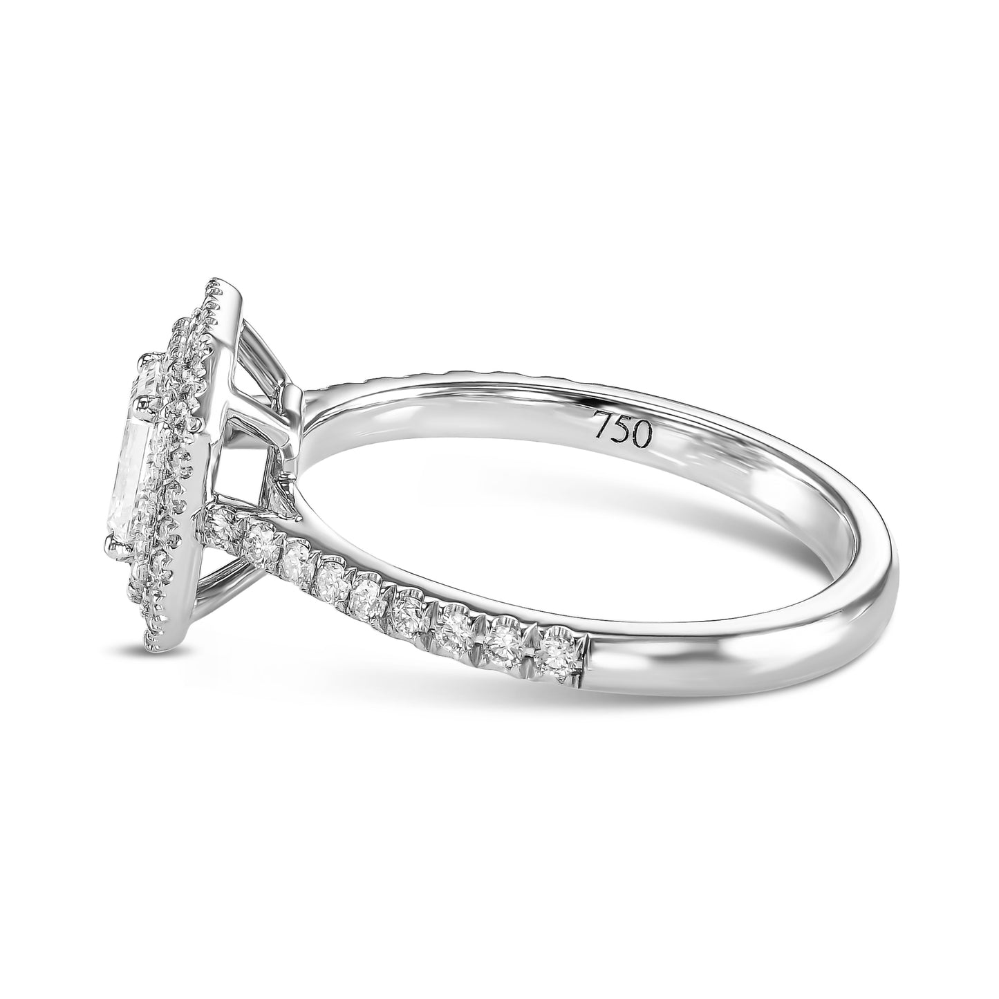 18K White Gold Engagement Ring With 0.89 TCW Natural Diamond