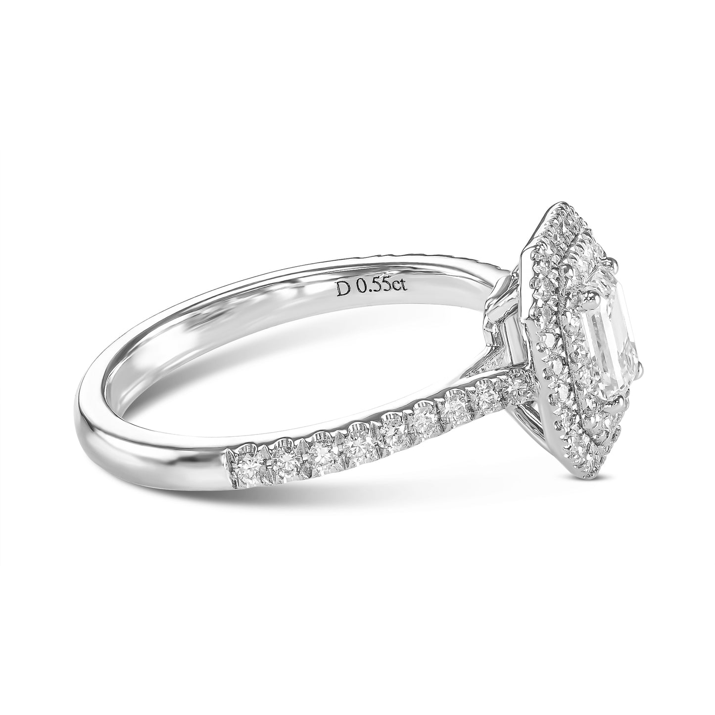 18K White Gold Engagement Ring With 0.89 TCW Natural Diamond