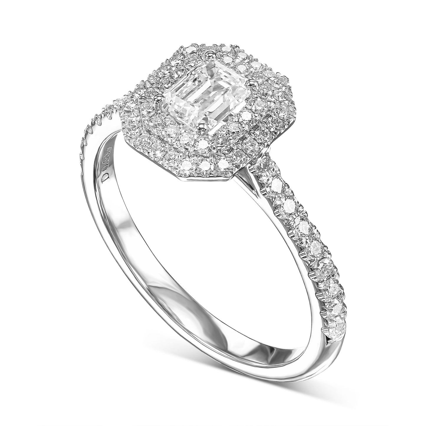18K White Gold Engagement Ring With 0.86 TCW Natural Diamond