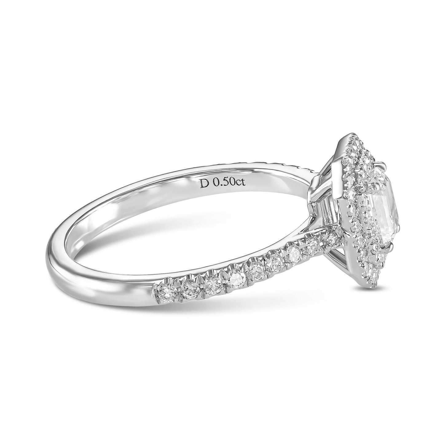 18K White Gold Engagement Ring With 0.86 TCW Natural Diamond