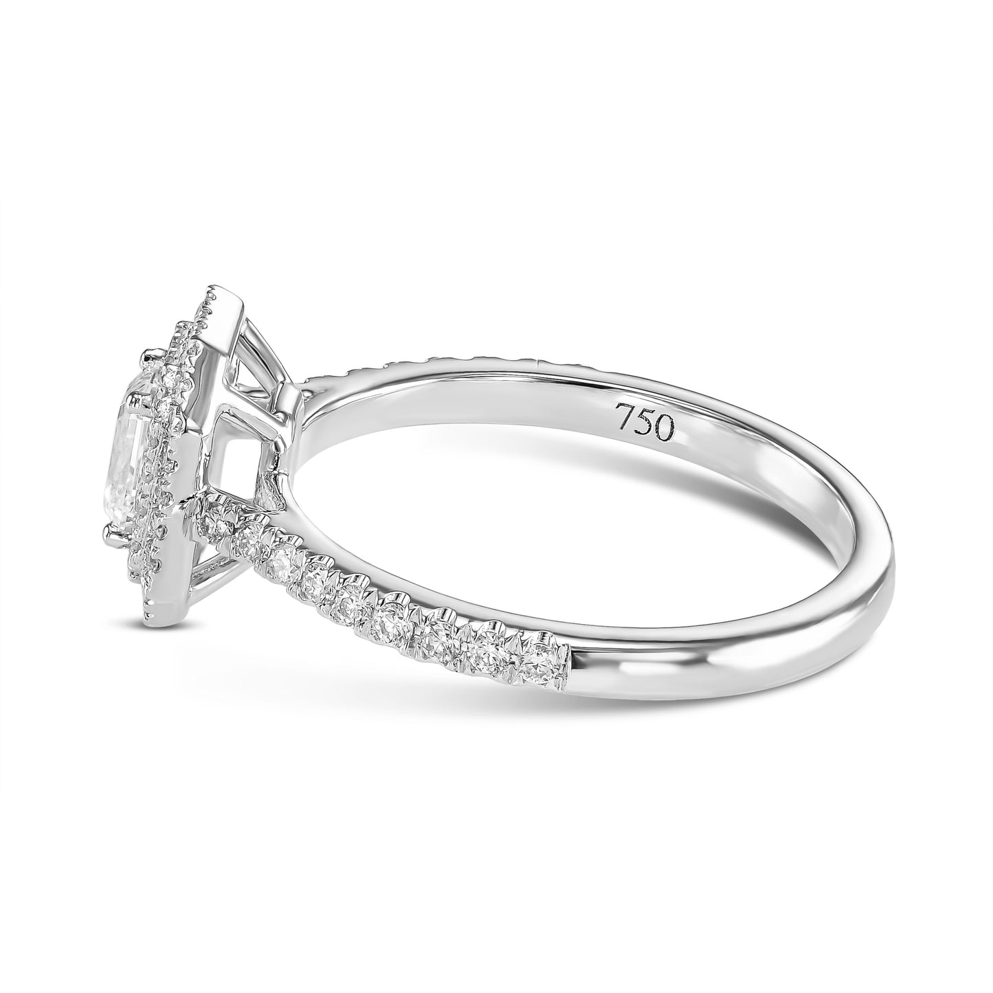 18K White Gold Engagement Ring With 0.86 TCW Natural Diamond