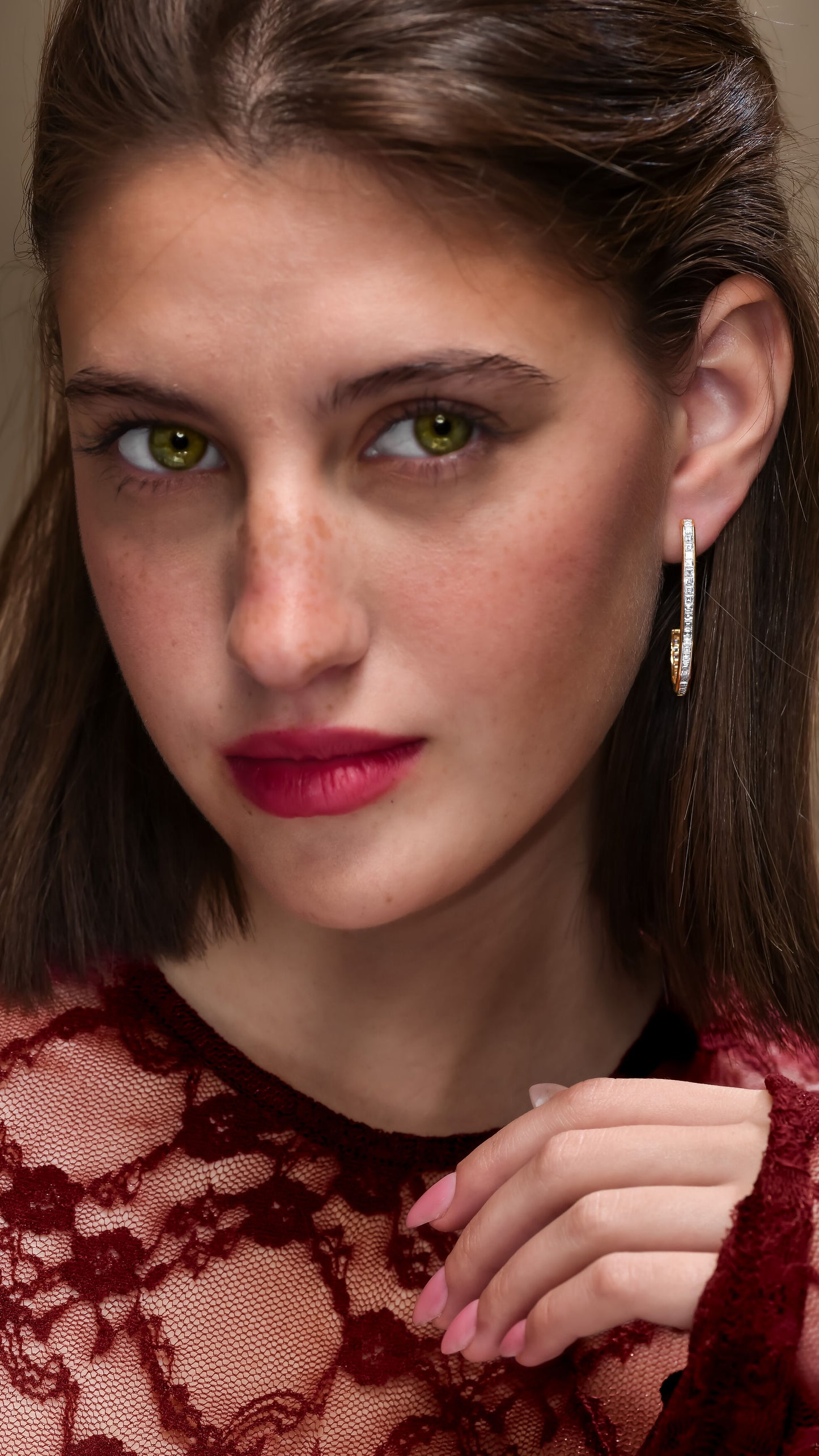 18K Rose Gold Hoop Earrings With 2.80 TCW Natural Diamond