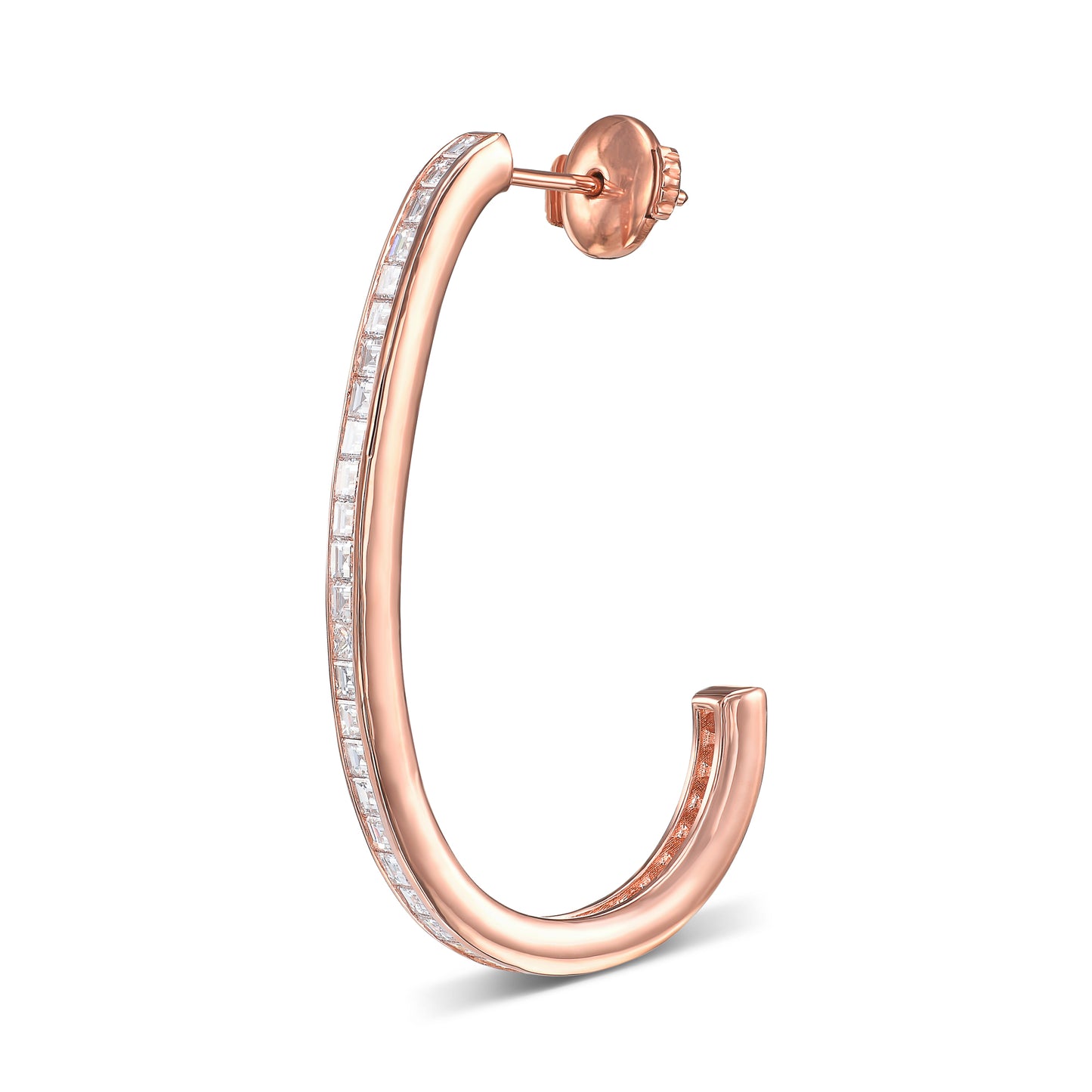 18K Rose Gold Hoop Earrings With 2.80 TCW Natural Diamond