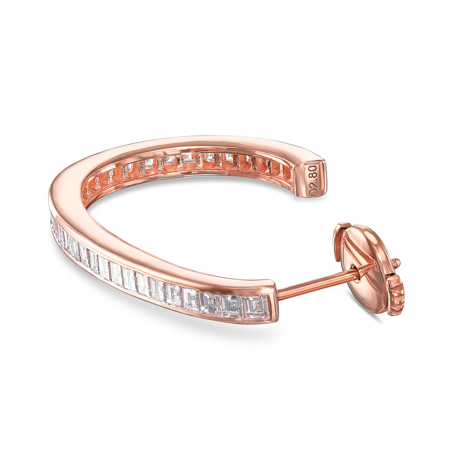18K Rose Gold Hoop Earrings With 2.80 TCW Natural Diamond