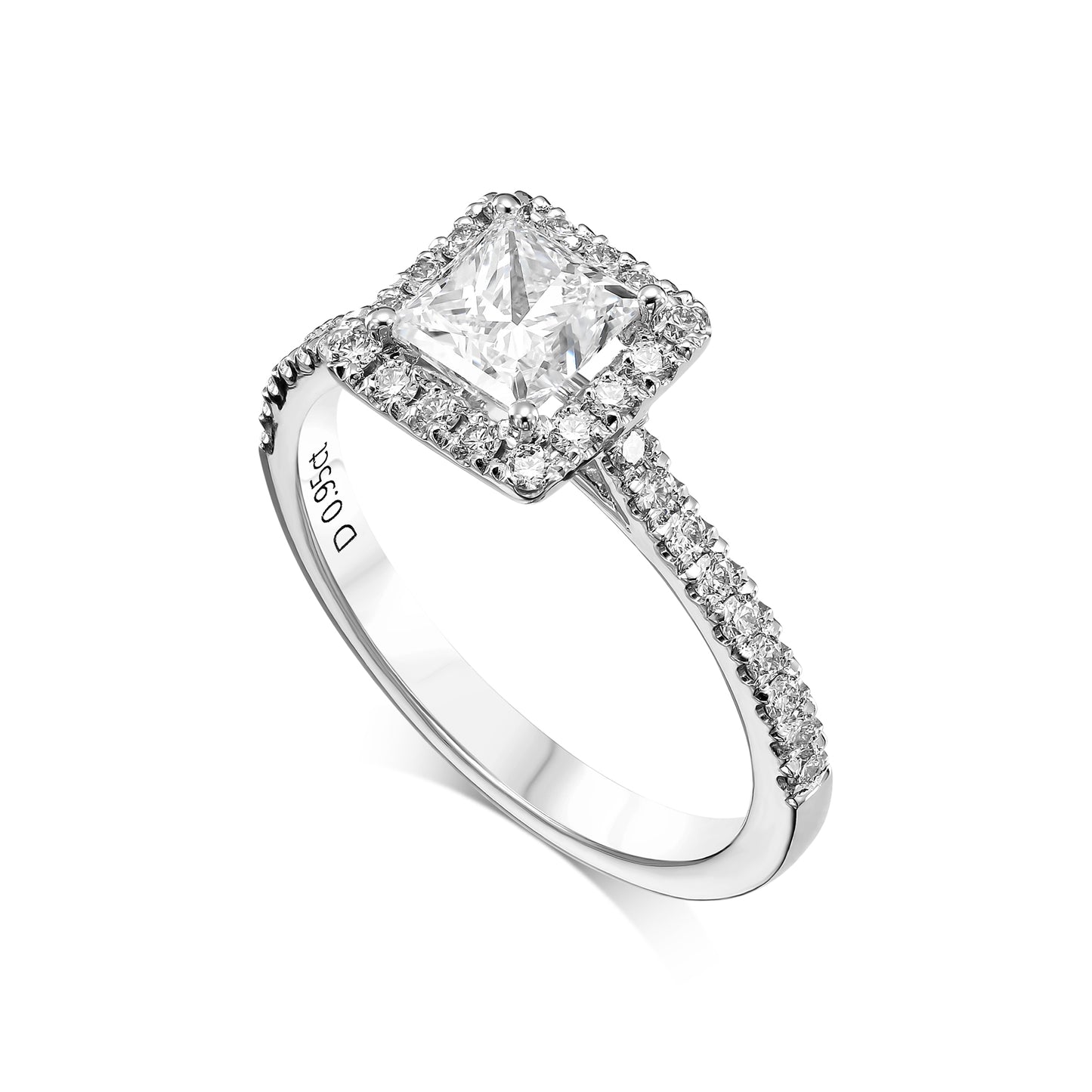 18K White Gold Engagement Ring With 0.95 TCW Natural Diamond