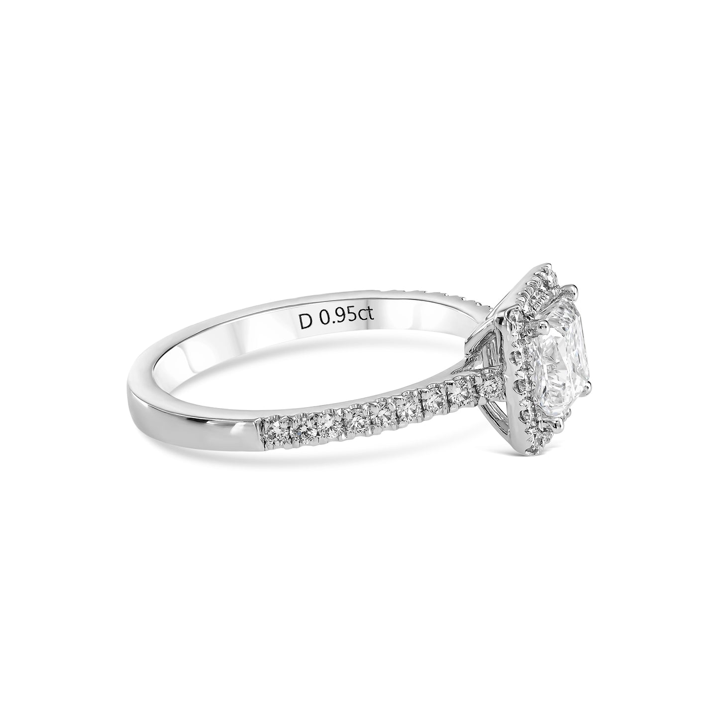 18K White Gold Engagement Ring With 0.95 TCW Natural Diamond
