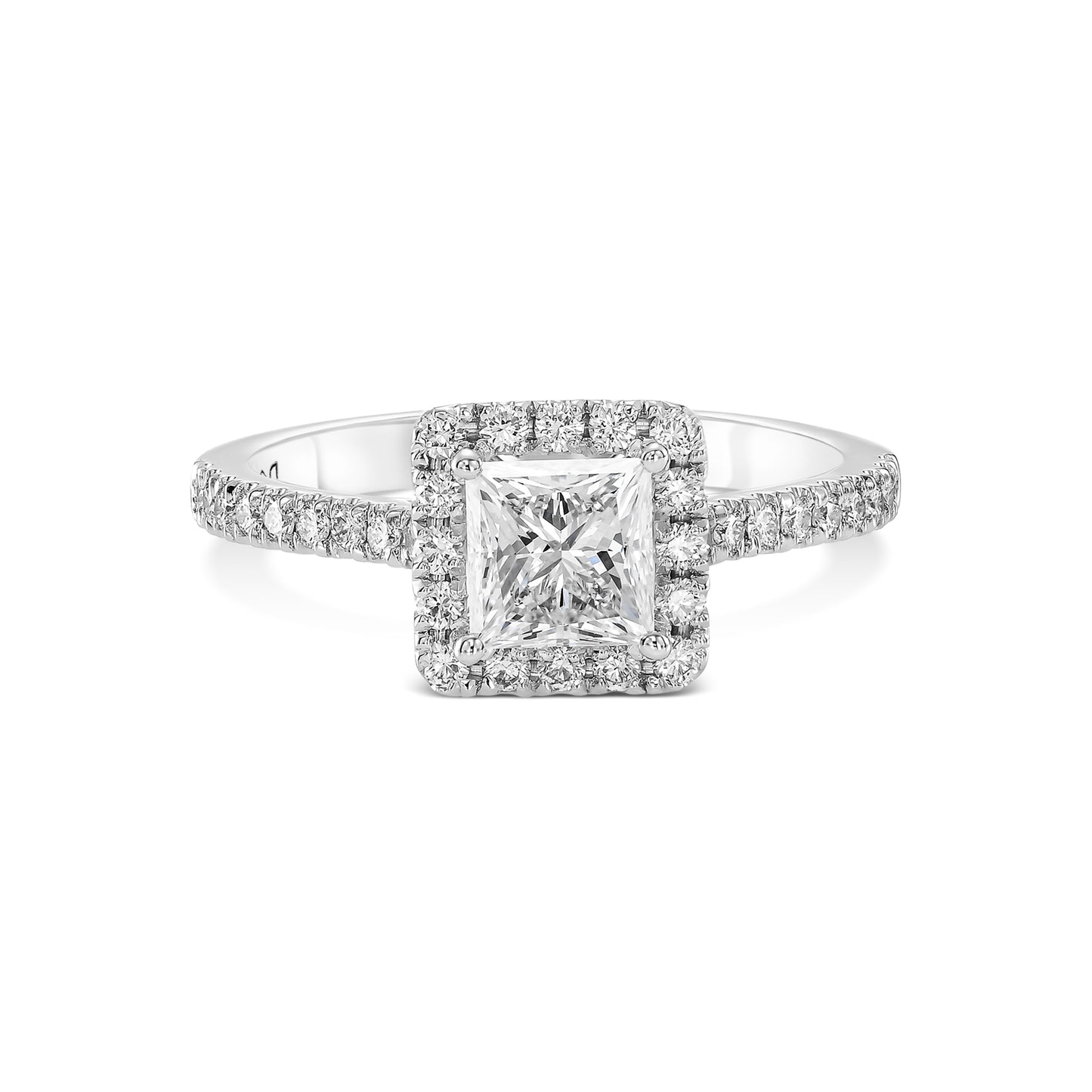 18K White Gold Engagement Ring With 0.95 TCW Natural Diamond
