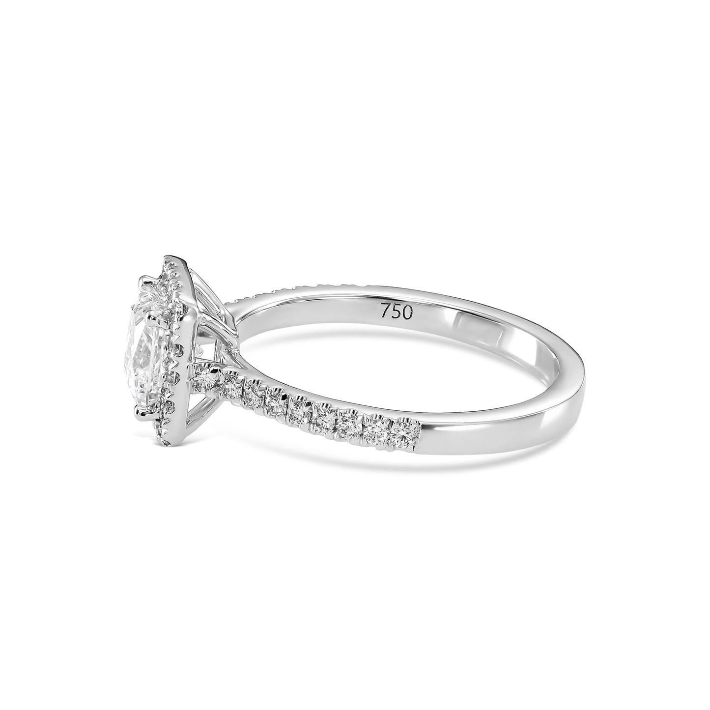 18K White Gold Engagement Ring With 0.95 TCW Natural Diamond