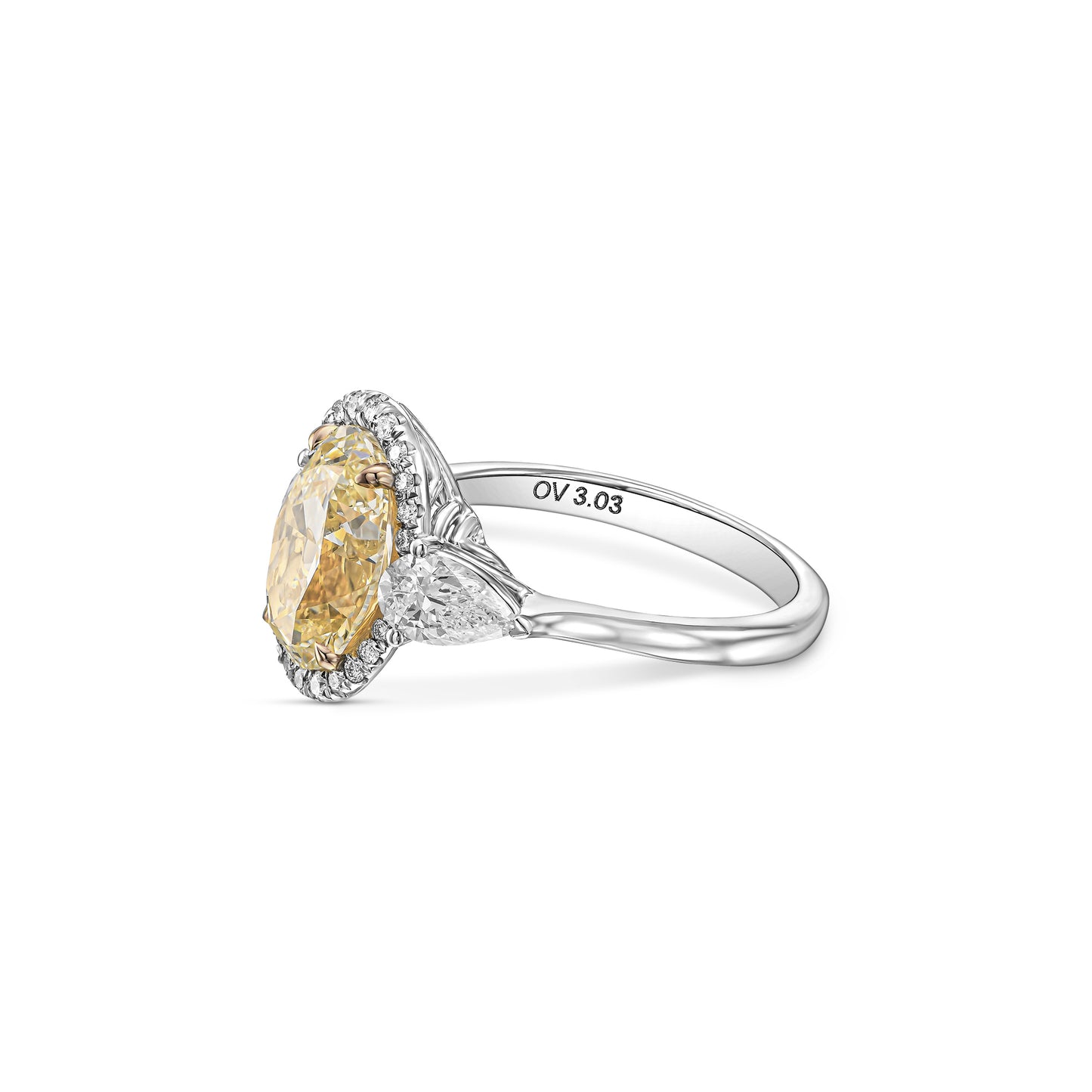 18K White Gold Ring With 3.91 TCW Natural Diamond- Natural Fancy Colored Diamond Main Stone