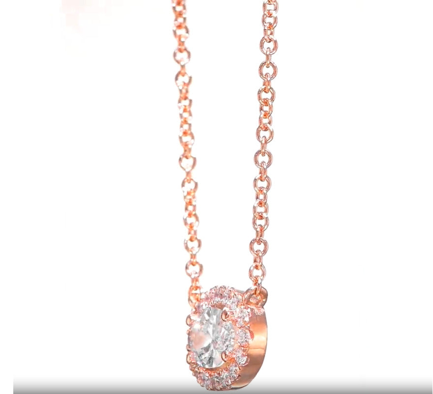 14K Rose Gold Pendant Necklace With 0.54 TCW Natural Diamond