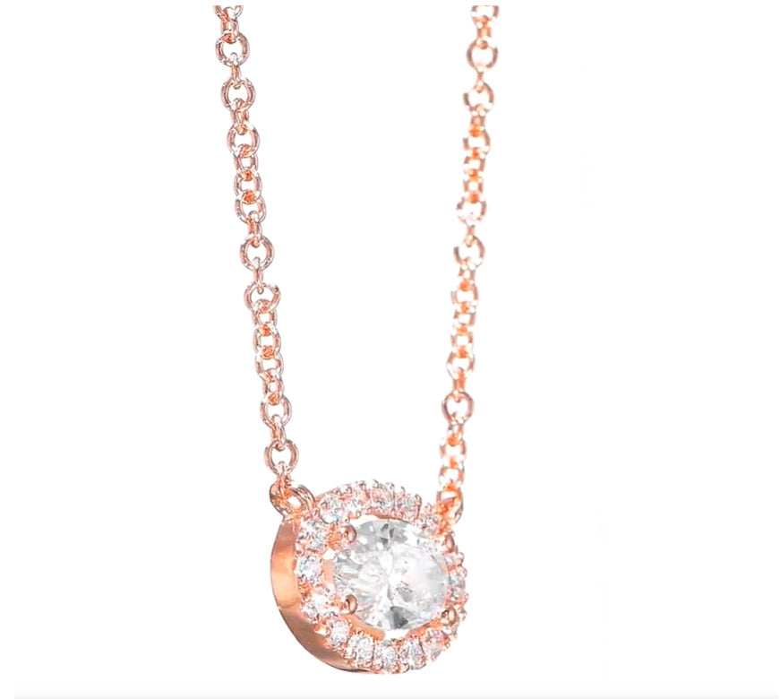14K Rose Gold Pendant Necklace With 0.54 TCW Natural Diamond