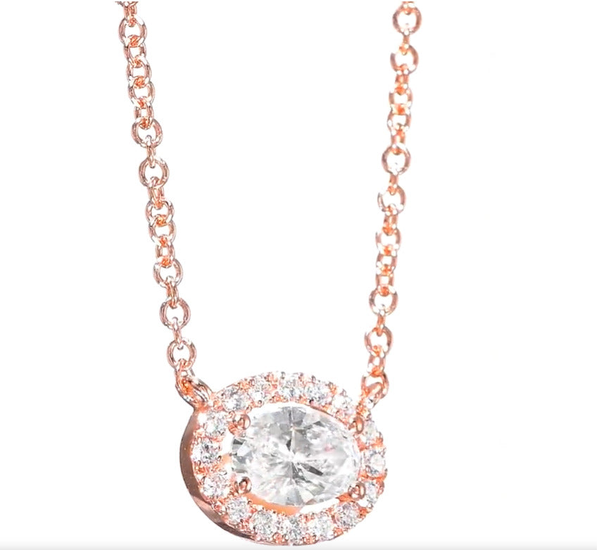 14K Rose Gold Pendant Necklace With 0.54 TCW Natural Diamond