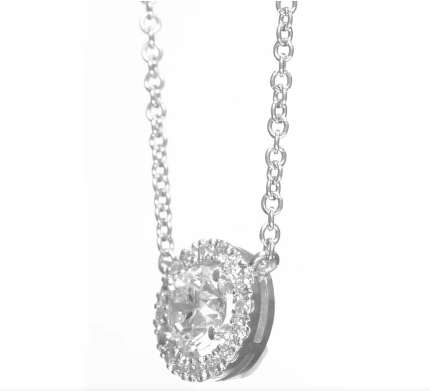 14K White Gold Pendant Necklace With 0.63 TCW Natural Diamond