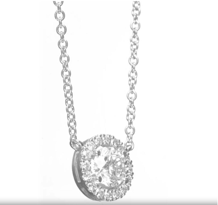 14K White Gold Pendant Necklace With 0.63 TCW Natural Diamond