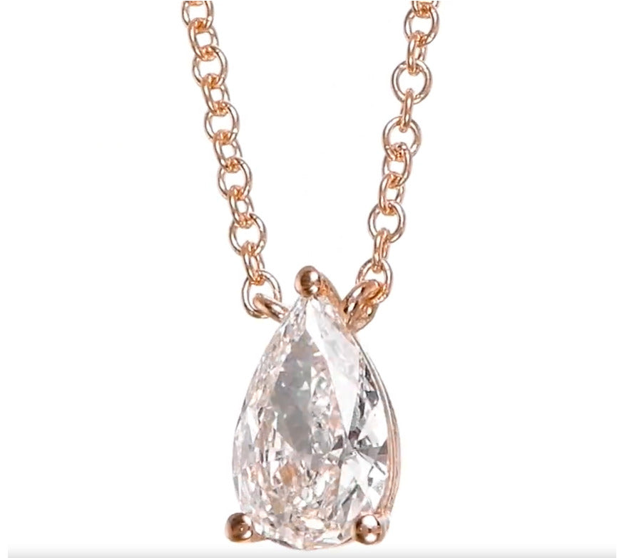 14K Rose Gold Pendant Necklace With 0.54 TCW Natural Diamond