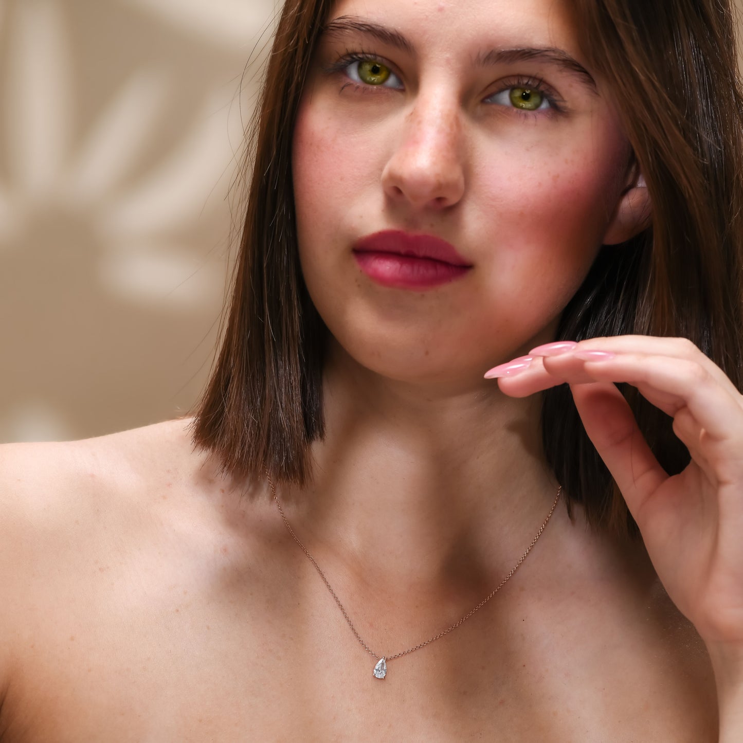 14K Rose Gold Pendant Necklace With 0.54 TCW Natural Diamond