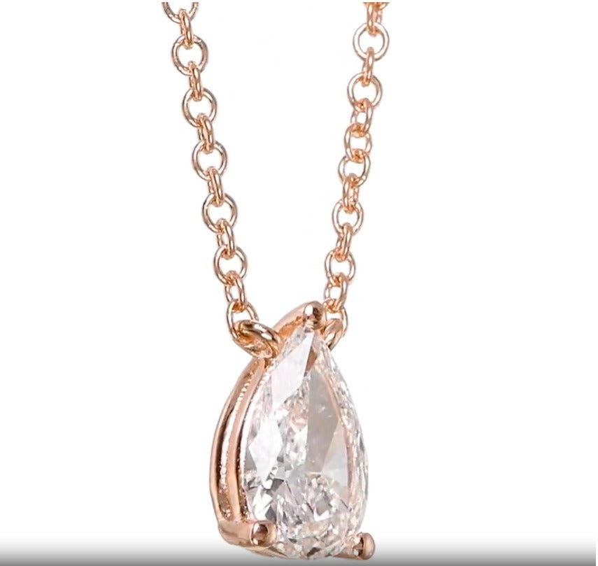 14K Rose Gold Pendant Necklace With 0.54 TCW Natural Diamond