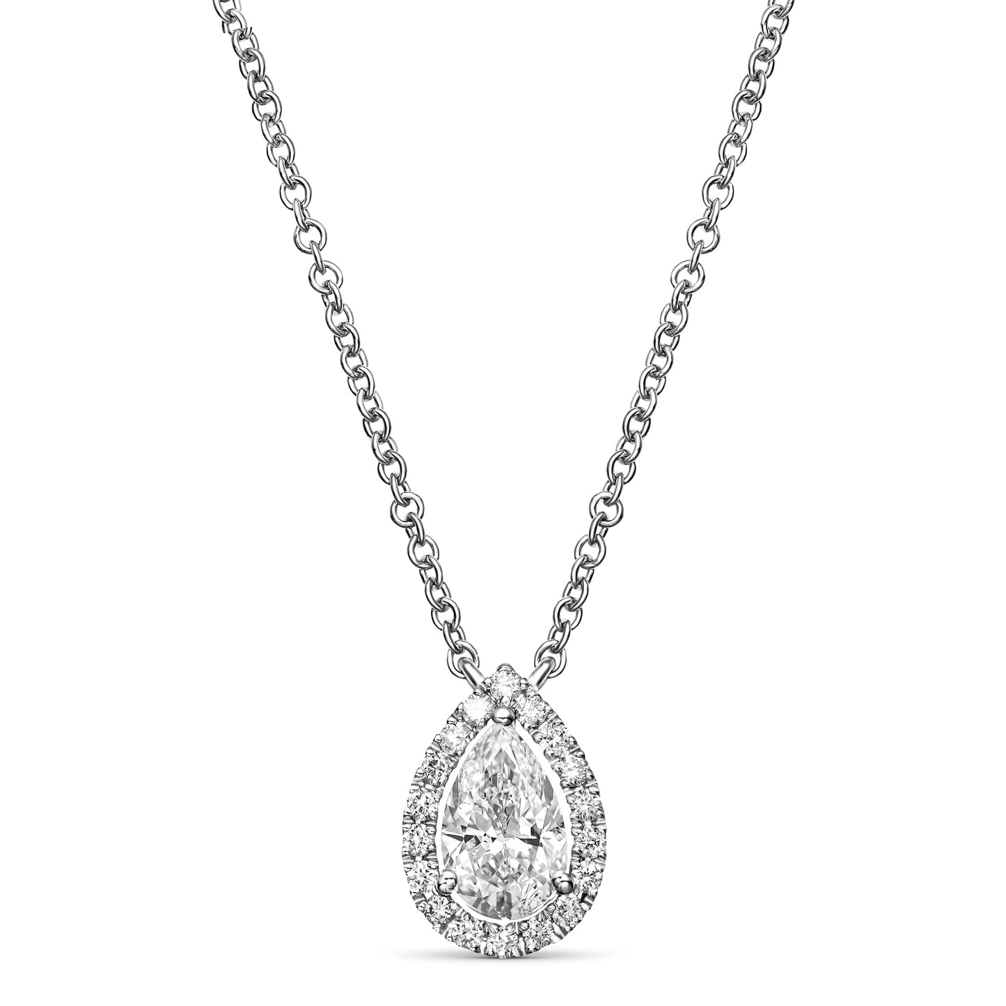14K White Gold Pendant Necklace With 0.71 TCW Natural Diamond