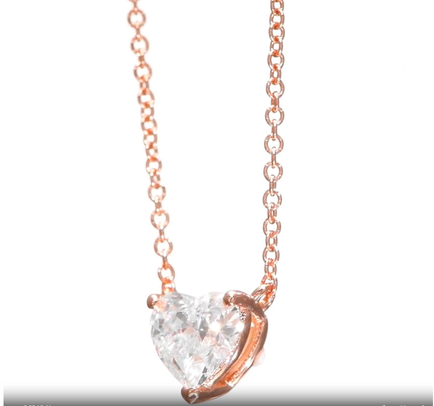 14K Rose Gold Pendant Necklace With 0.63 Carats Natural Diamond