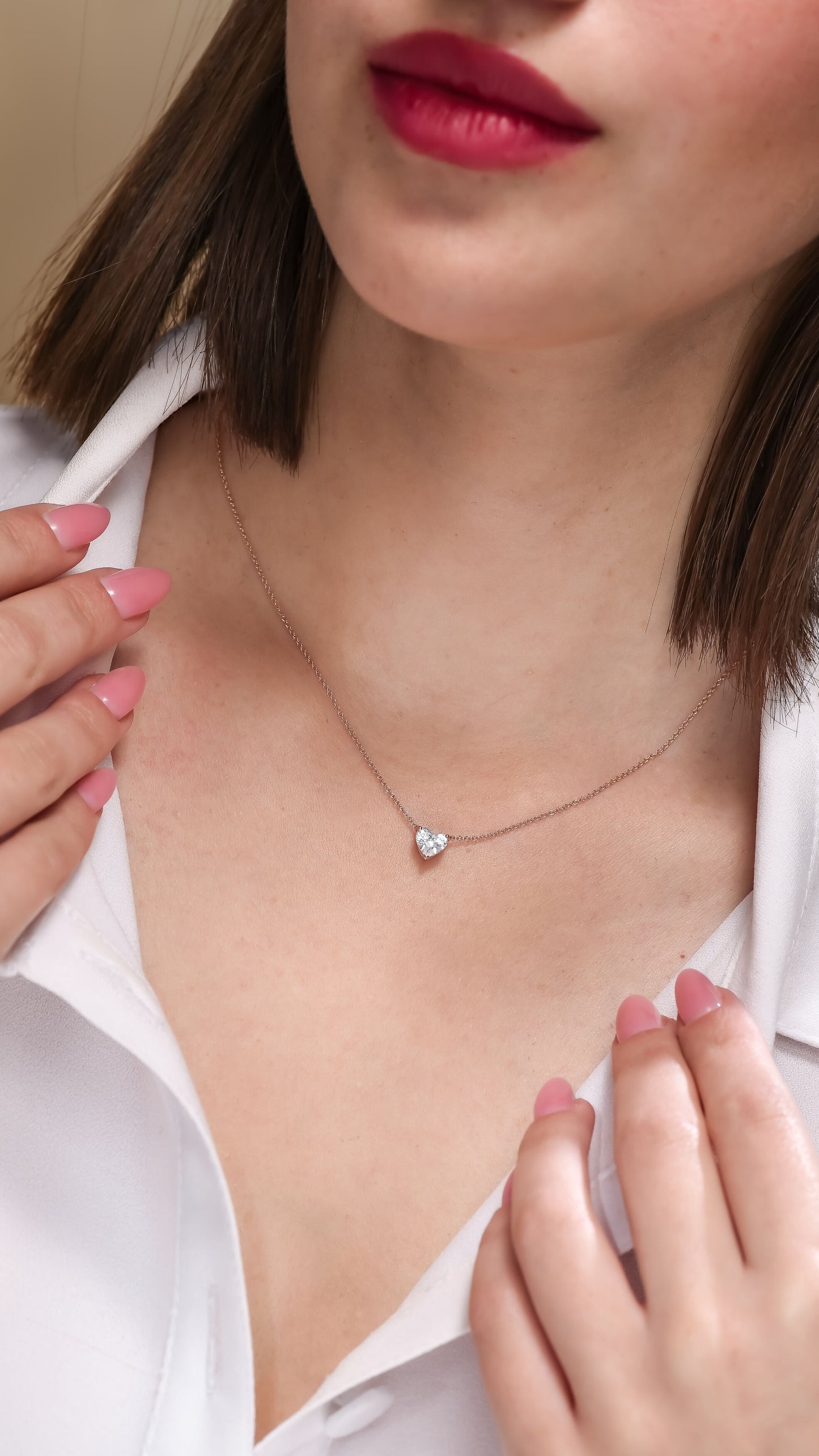 14K Rose Gold Pendant Necklace With 0.63 Carats Natural Diamond