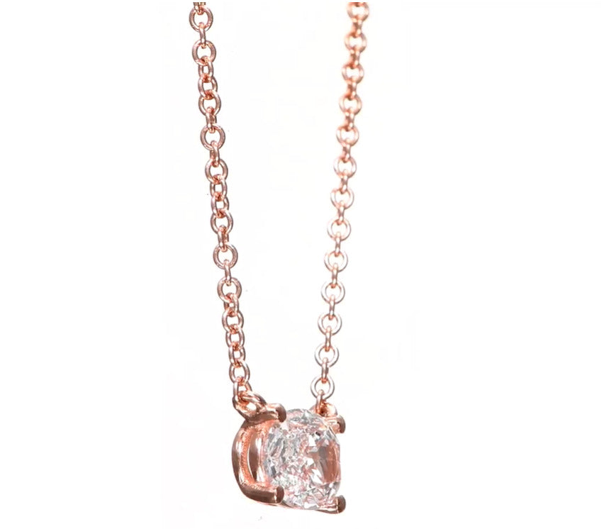 14K Rose Gold Pendant Necklace With 0.54 Carats Natural Diamond