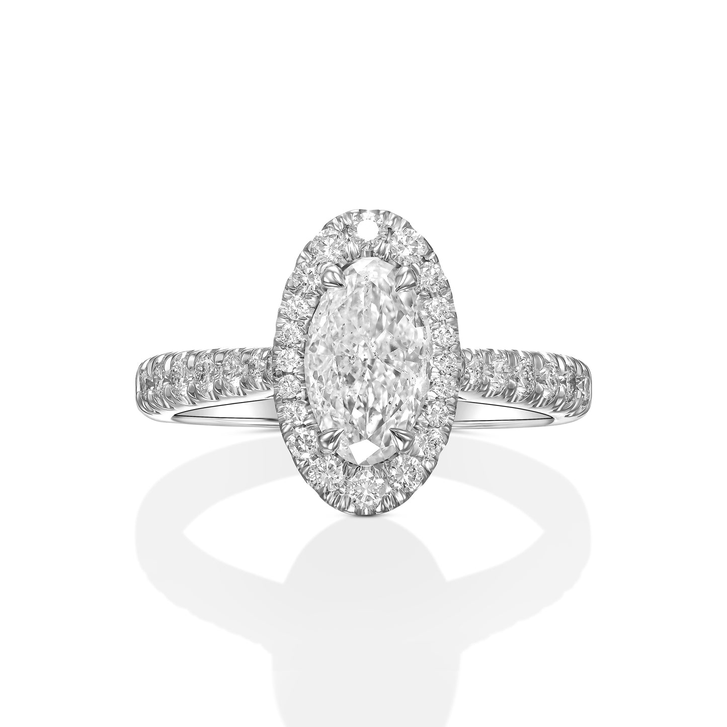 18K White Gold Engagement Ring With 1.52 TCW Natural Diamond