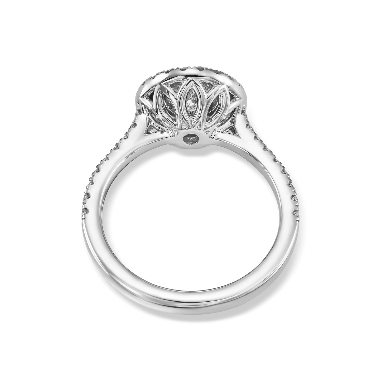 14K White Engagement Ring With 0.94 TCW Natural Diamond