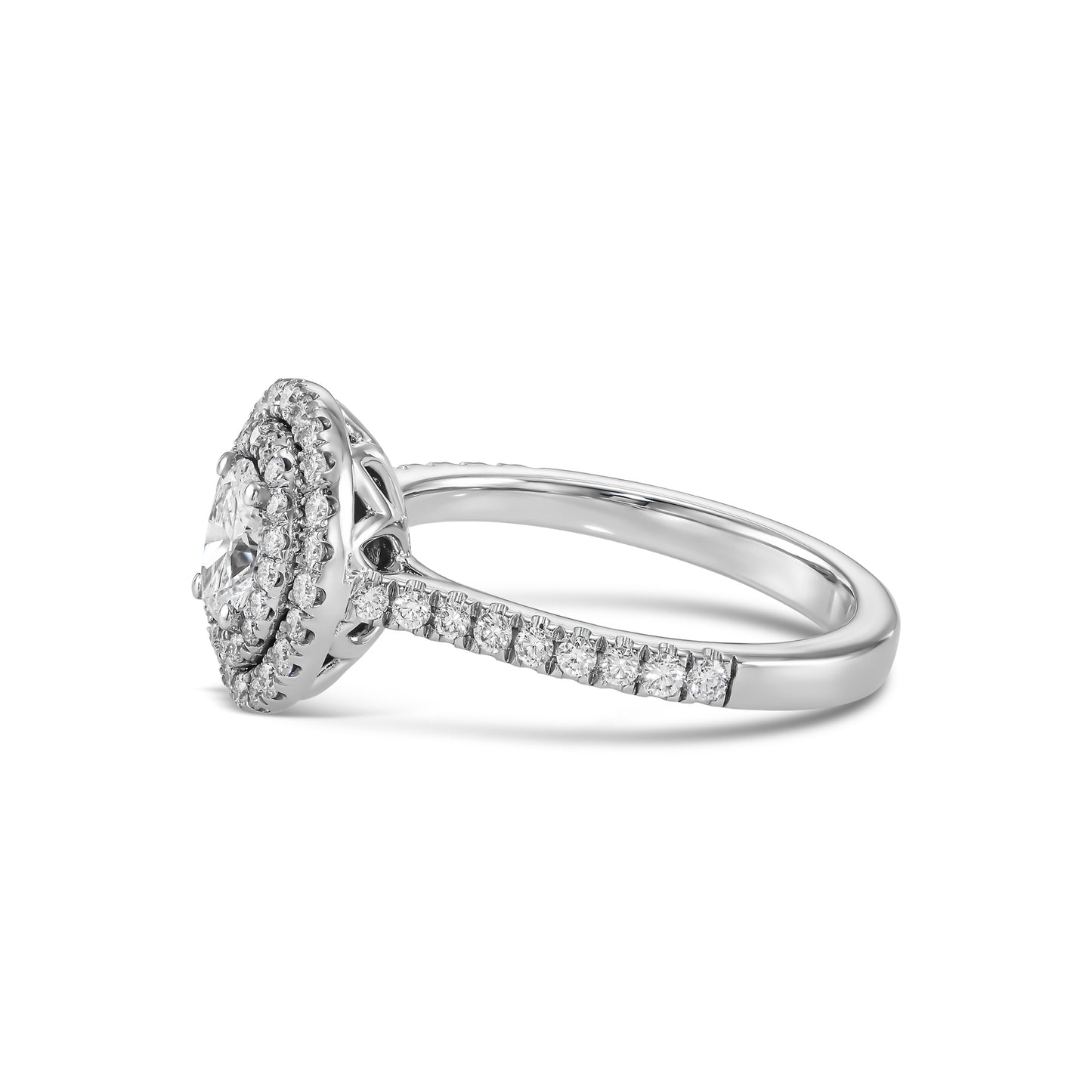 14K White Engagement Ring With 0.94 TCW Natural Diamond