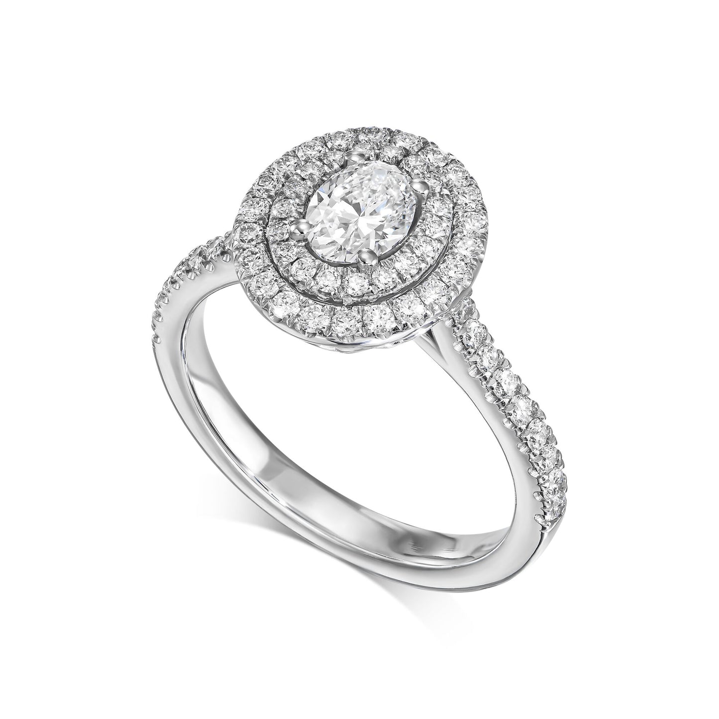 14K White Engagement Ring With 0.94 TCW Natural Diamond