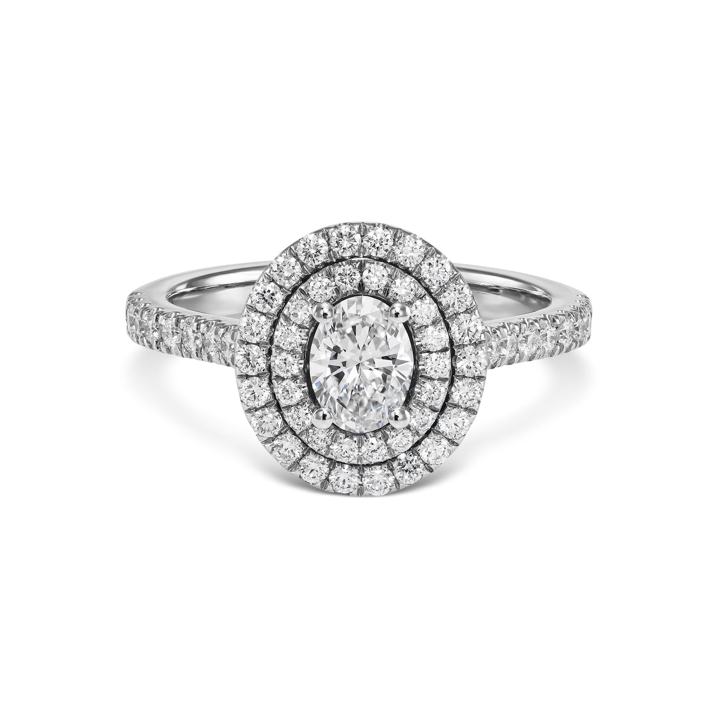 14K White Engagement Ring With 0.94 TCW Natural Diamond