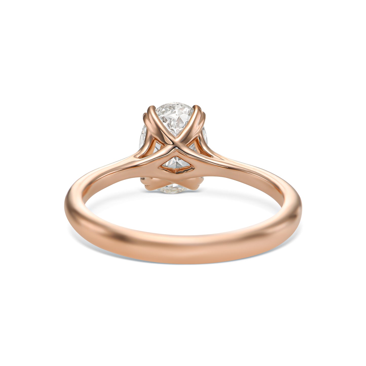 14K Rose Solitaire Ring With 1.50 TCW Natural Diamond