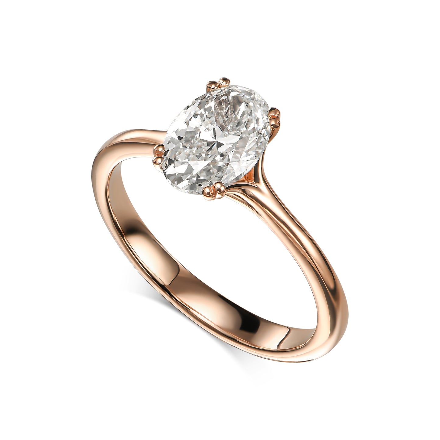 14K Rose Solitaire Ring With 1.50 TCW Natural Diamond