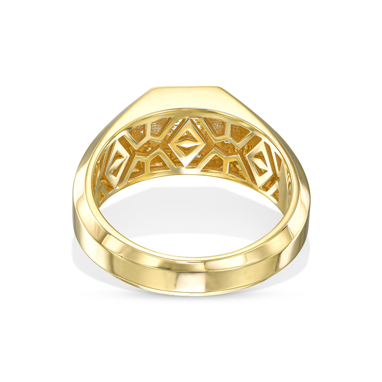 18k Yellow Gold Statement Ring With 1.00 Carat Radiant Cut Natural Diamond