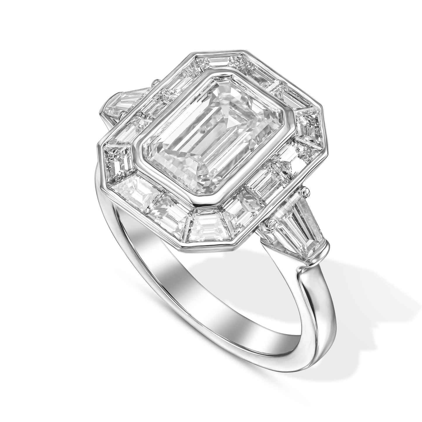 18K White Gold Statement Ring With 3.37 TCW Natural Diamond