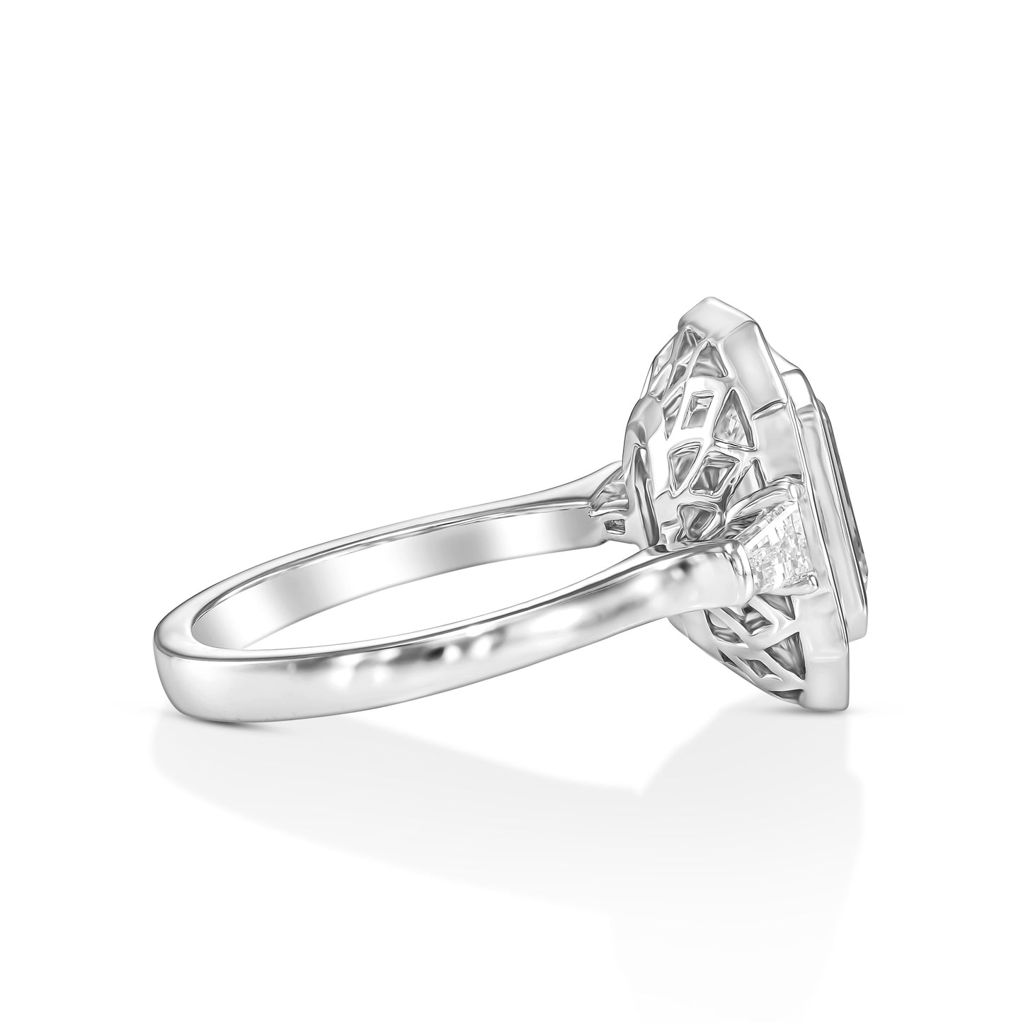 18K White Gold Statement Ring With 3.37 TCW Natural Diamond