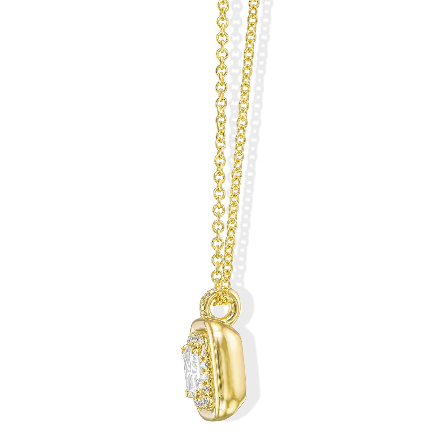 18K Yellow Gold Pendant Necklace With 0.50 TCW Natural Diamond