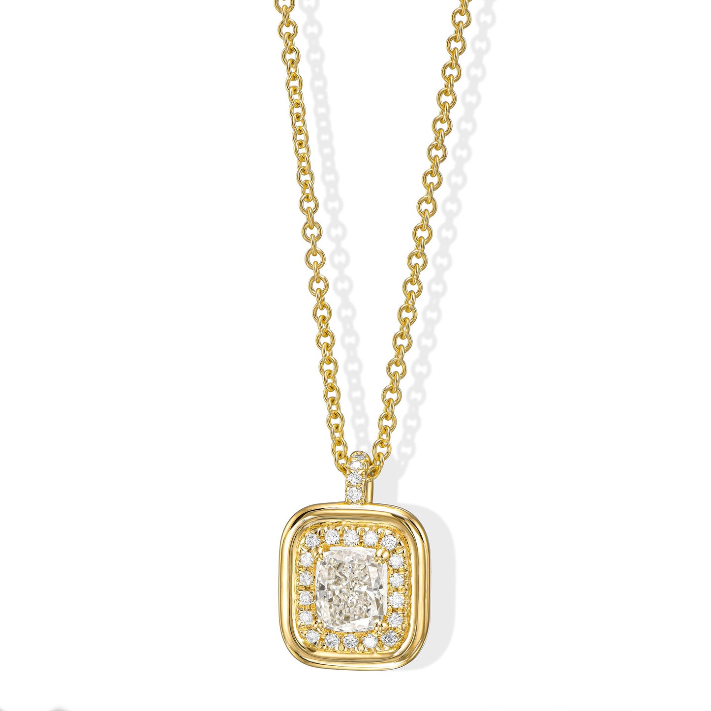 18K Yellow Gold Pendant Necklace With 0.50 TCW Natural Diamond