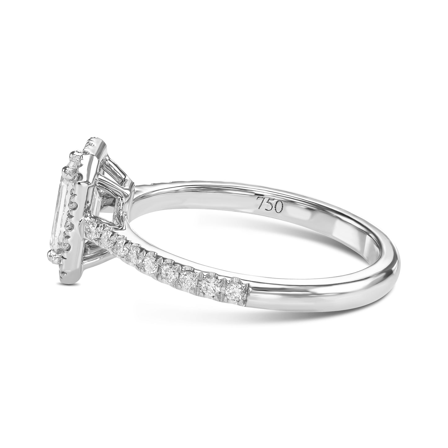 18K White Gold Engagement Ring With 0.94 TCW Natural Diamond