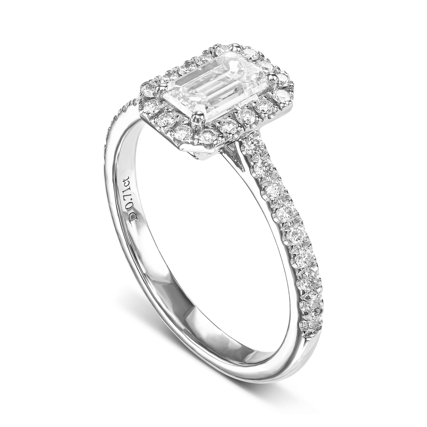 18K White Gold Engagement Ring With 0.94 TCW Natural Diamond